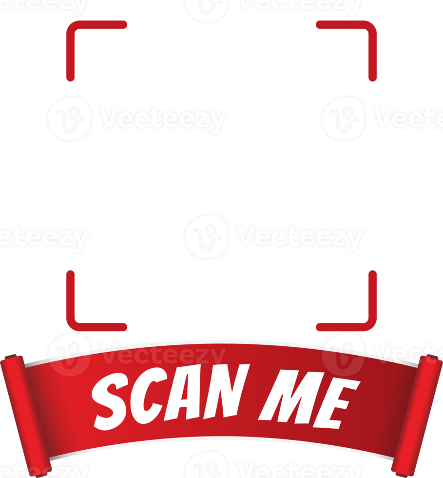 scan me sign red ribbon png