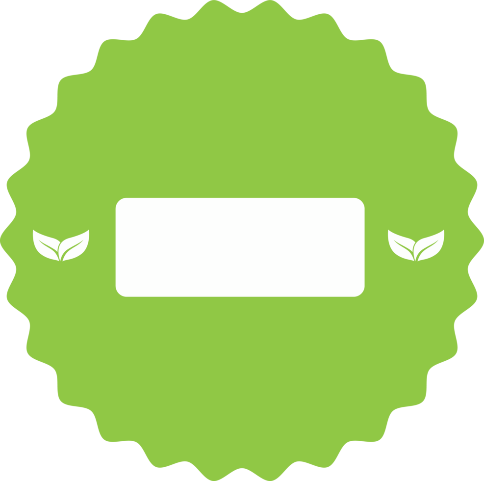 sign circle green leaf stamp png