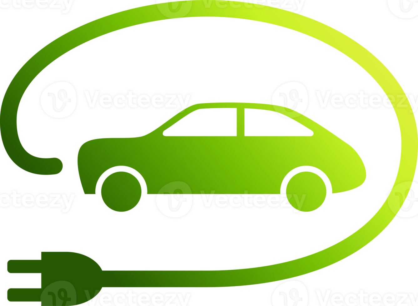 EV electric car with plug icon green energy concept for graphic design, logo, web site, social media, mobile app, ui illustration.. png