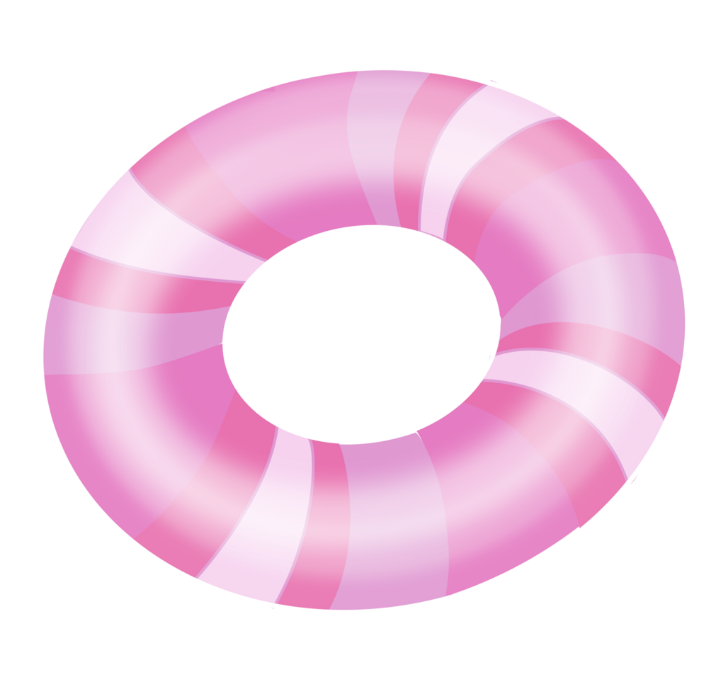 Cute swimming rubber ring in pink tone png