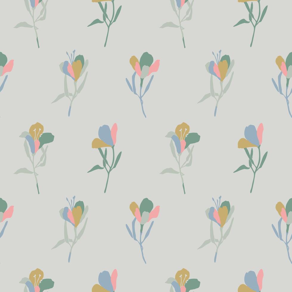 flower motif illustration seamless repeat pattern vector