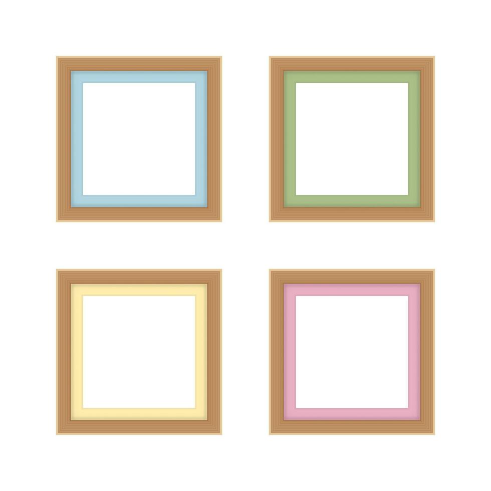 set of picture frames brown color, vintage frame image cute, frames picture chic luxury on a white vector