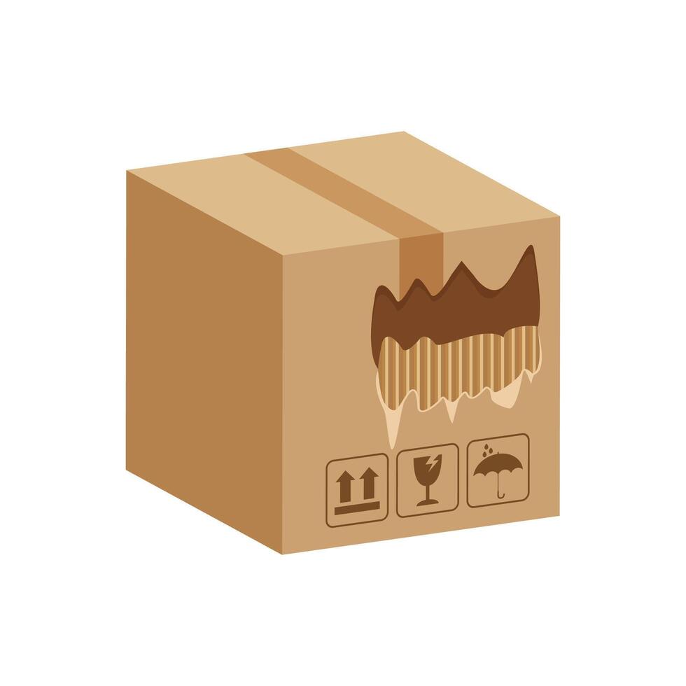 crate boxes torn hole damaged, ripped broken cardboard box brown, damaged torn cardboard parcel boxes, packaging cargo tear, 3d boxes brown ripped, rips box packaging isolated on white background vector