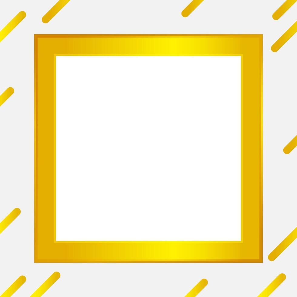 empty square gold frame for banner ad, golden blank border for fashionable picture frame, precious gold frame and modern and copy space, glitter golden frame luxurious for background advertising vector