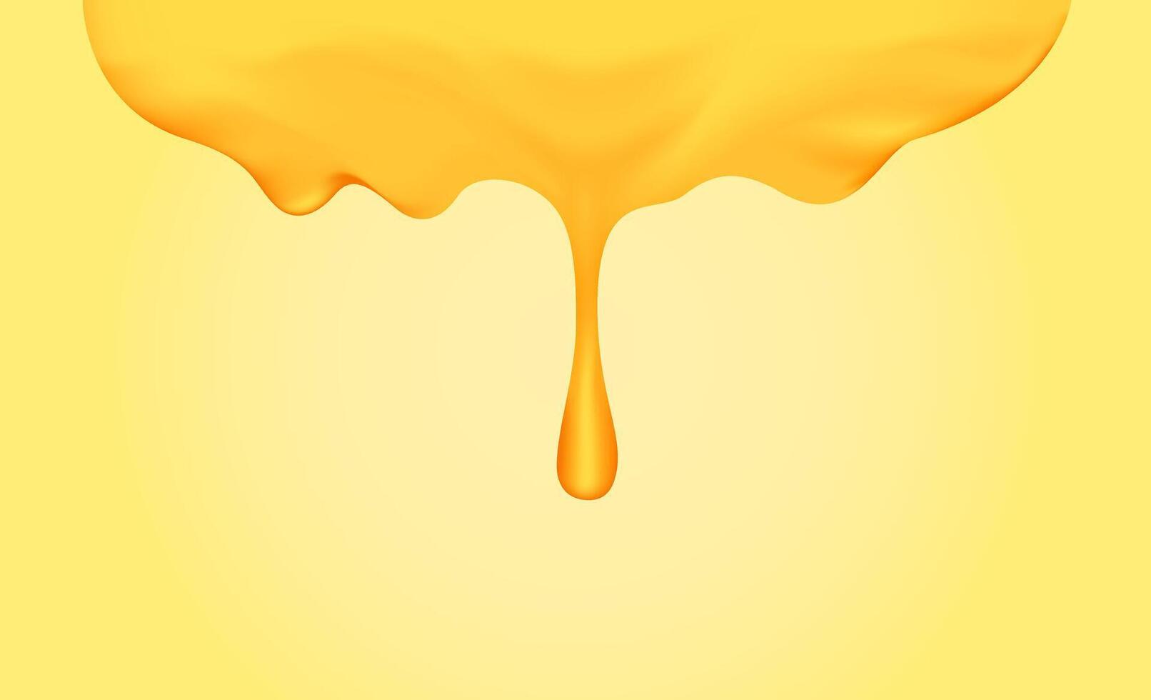 honey dripping with honey dipper isolated on yellow gold background, honey liquid drop golden of honeycomb for graphic, honey drip splash flowing from top, syrup sweet and sticky flowing splash drip vector