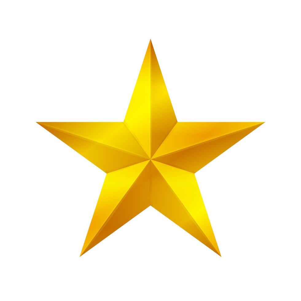 gold star shape isolated on white, golden star icon, gold star logo, image of golden star symbol for graphic element of decorate embellish design vector