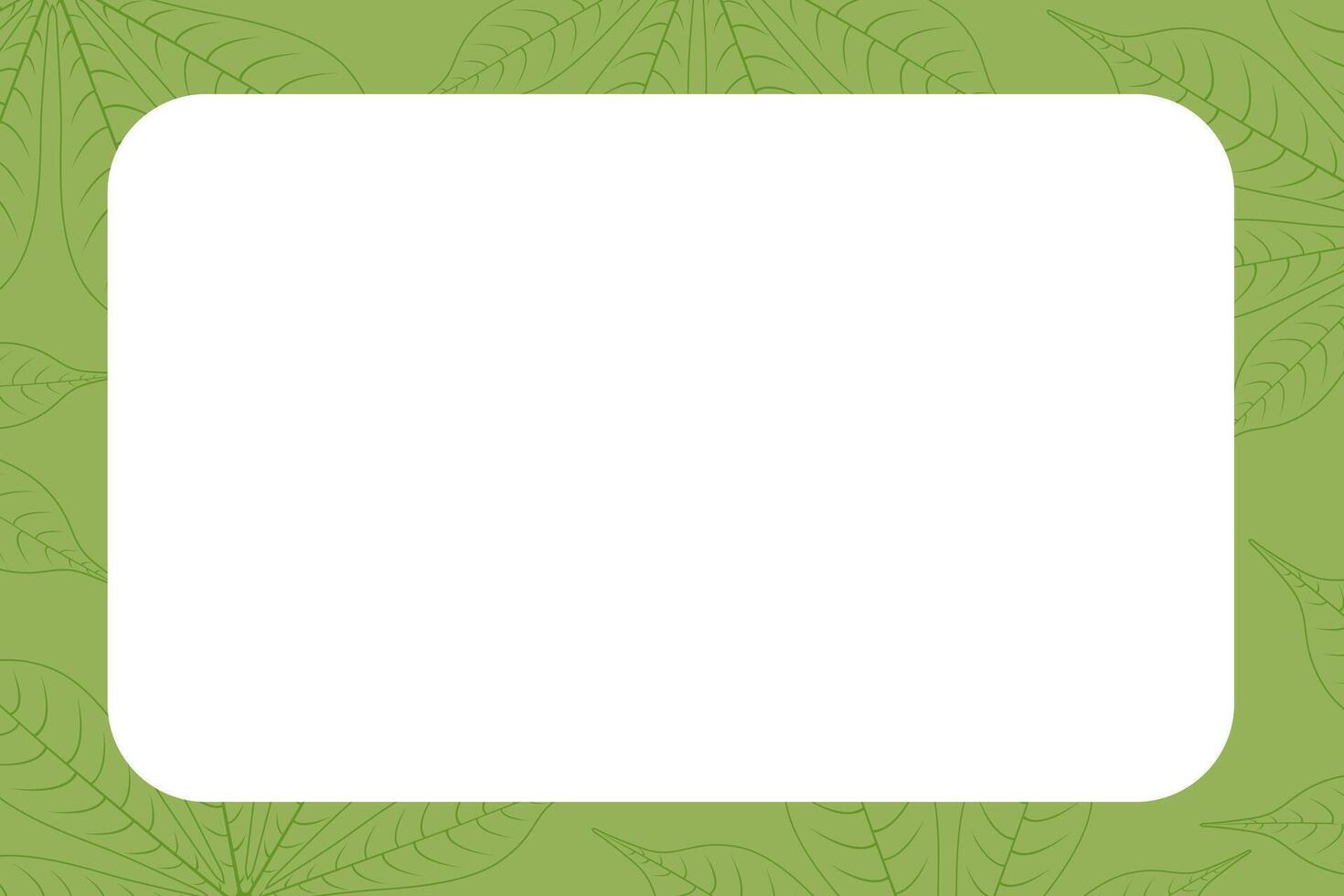 banner frame empty, copy space with graphic cassava leaf nature sketch art line background, leaf hand drawn banner frame for potato organic menu foods, drawing leaf for a banner template agricultural vector