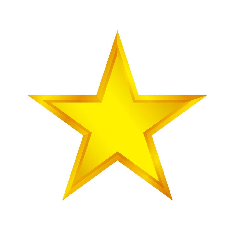 gold star shape isolated on a white, golden star icon, gold star logo, image of golden star symbol for graphic element of decorate embellish design vector