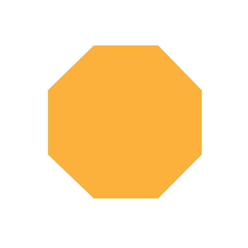 octagon basic simple shapes isolated on white background, geometric octagon icon, 2d shape symbol octagon, clip art geometric octagon shape for kids learning vector
