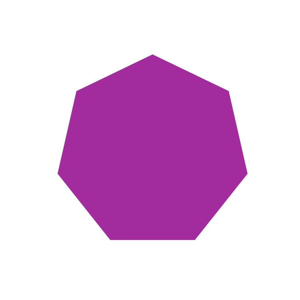 heptagon basic simple shapes isolated on white background, geometric heptagon icon, 2d shape symbol heptagon, clip art geometric heptagon shape for kids learning vector