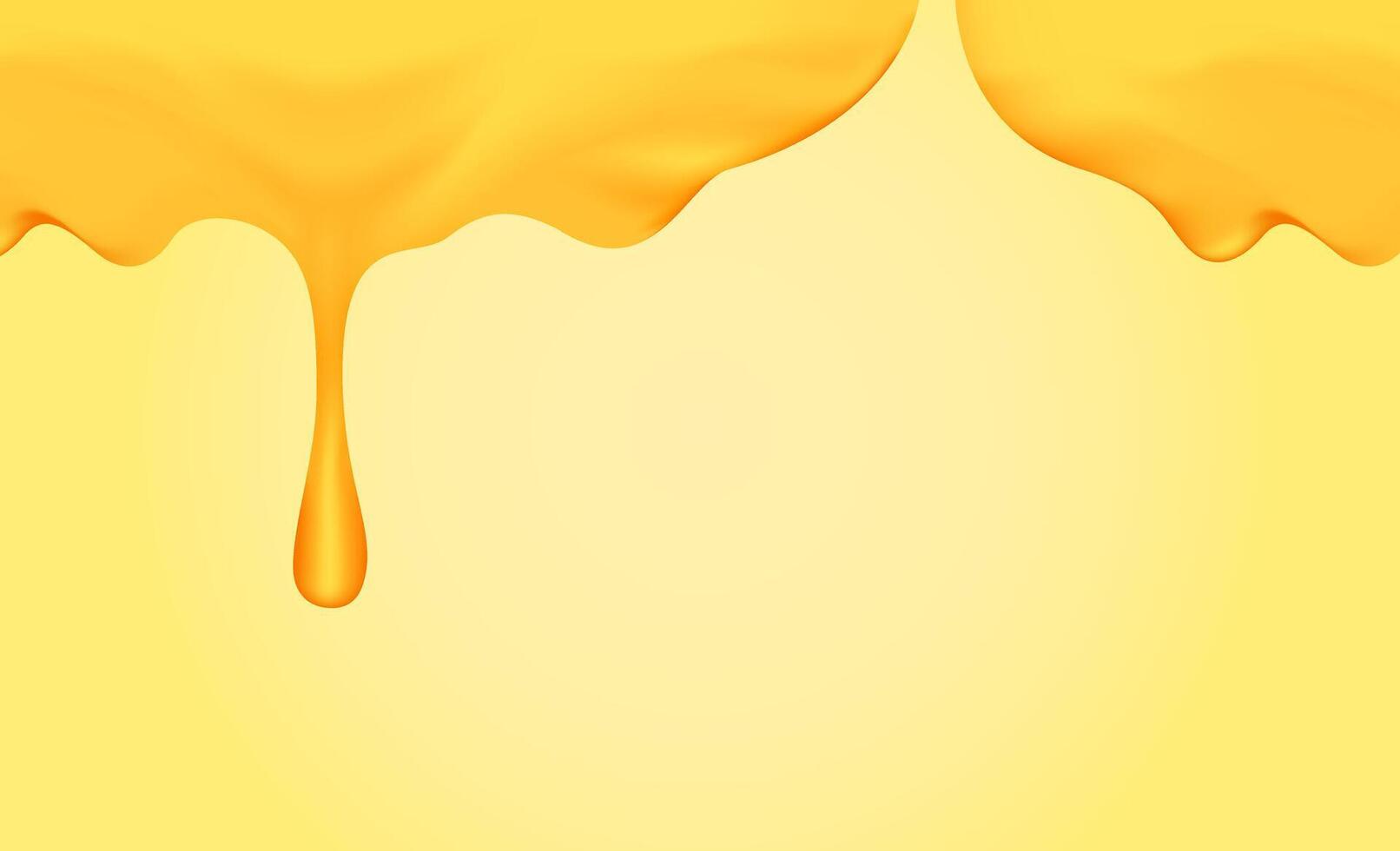 honey dripping with honey dipper isolated on yellow gold background, honey liquid drop golden of honeycomb for graphic, honey drip splash flowing from top vector