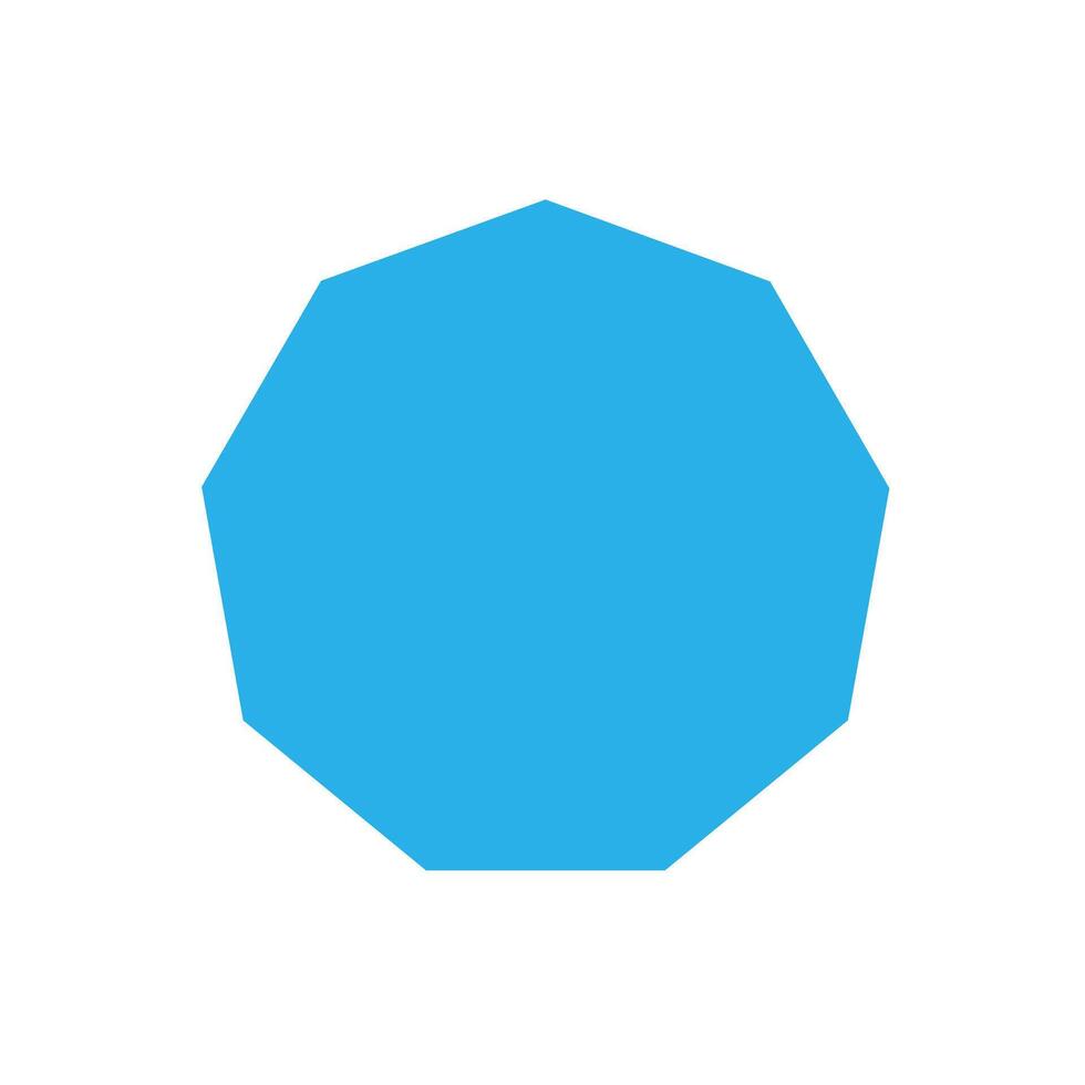 nonagon basic simple shapes isolated on white background, geometric nonagon icon, 2d shape symbol nonagon, clip art geometric nonagon shape for kids learning vector
