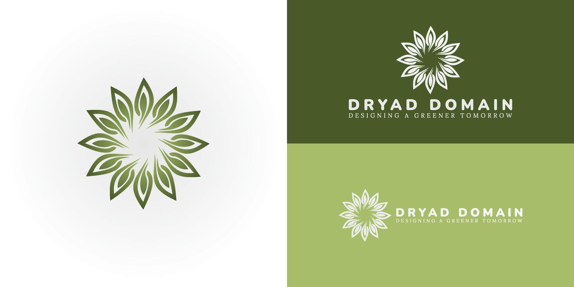 The distinctive logo features a circular arrangement of stylized leaf shapes that subtly form the letters DD, representing environmental and sustainability businesses. vector