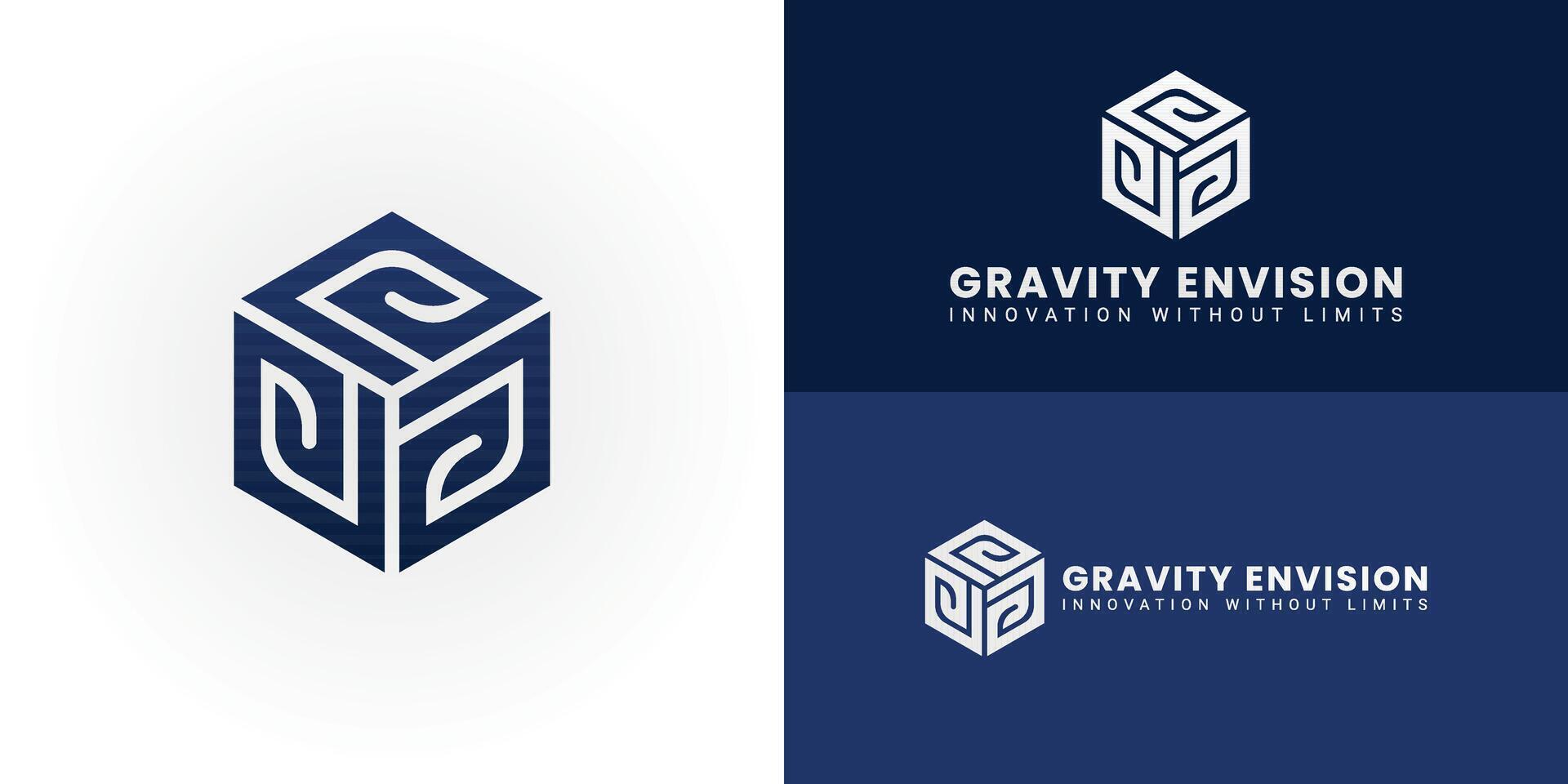 The logo prominently displays the letters GE integrated into a three-dimensional cube, symbolizing interconnected thinking for technology and software businesses. vector