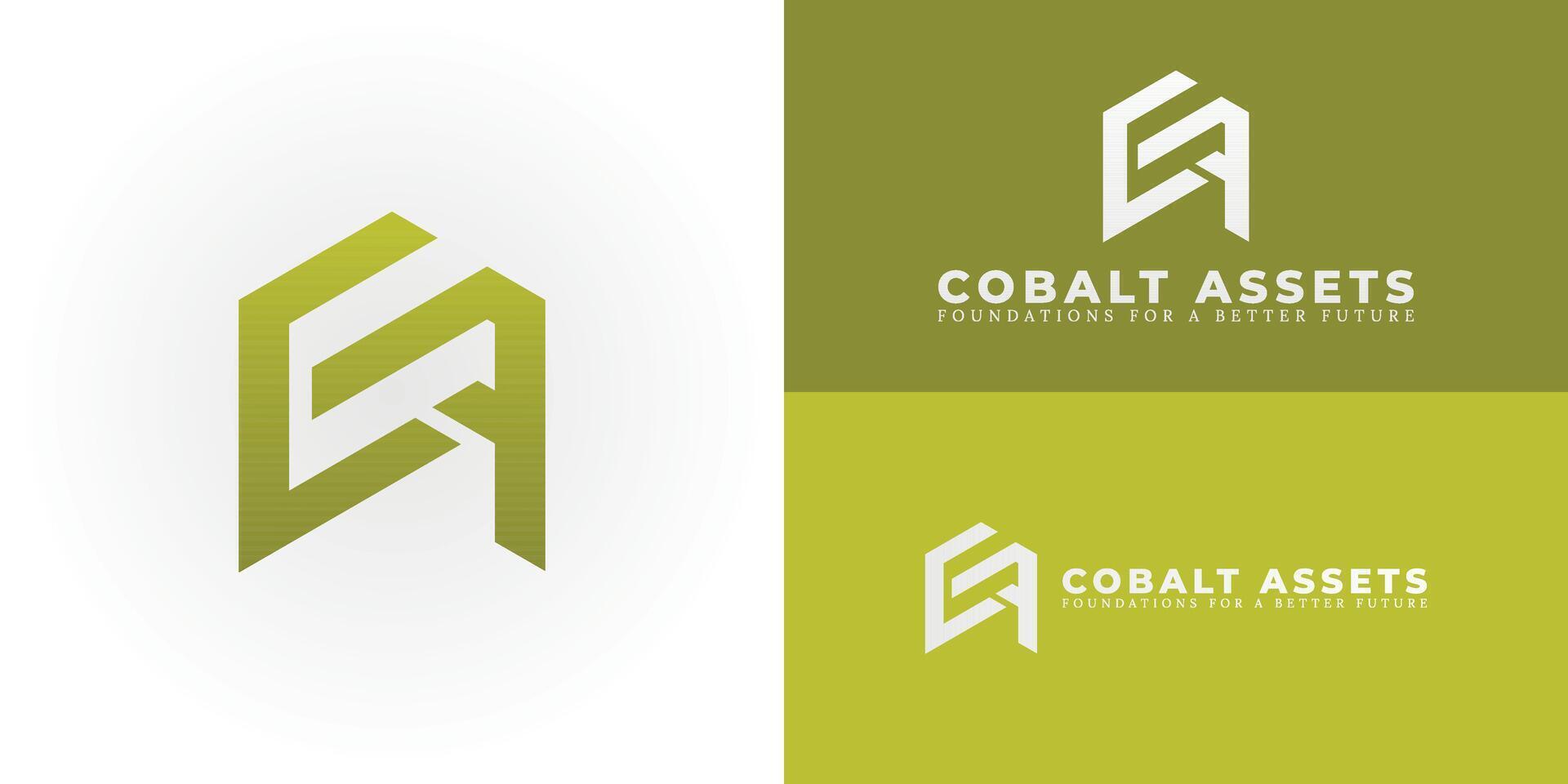 The unique logo features interconnected geometric shapes that subtly form the initials CA, symbolizing innovative design and a clear vision in architecture and real estate. vector