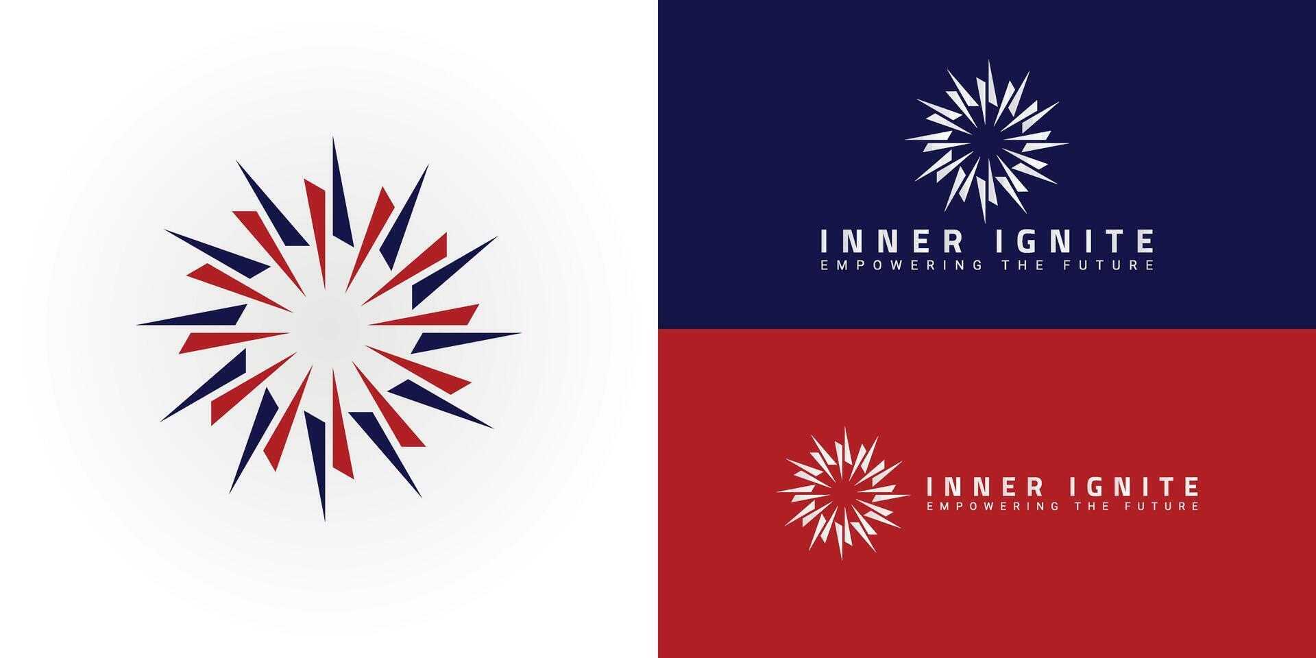 The unique logo displays a central void from which sharp, dynamic elements extend outward in alternating colors, subtly forming the parallel II initials for Energy and Power businesses. vector