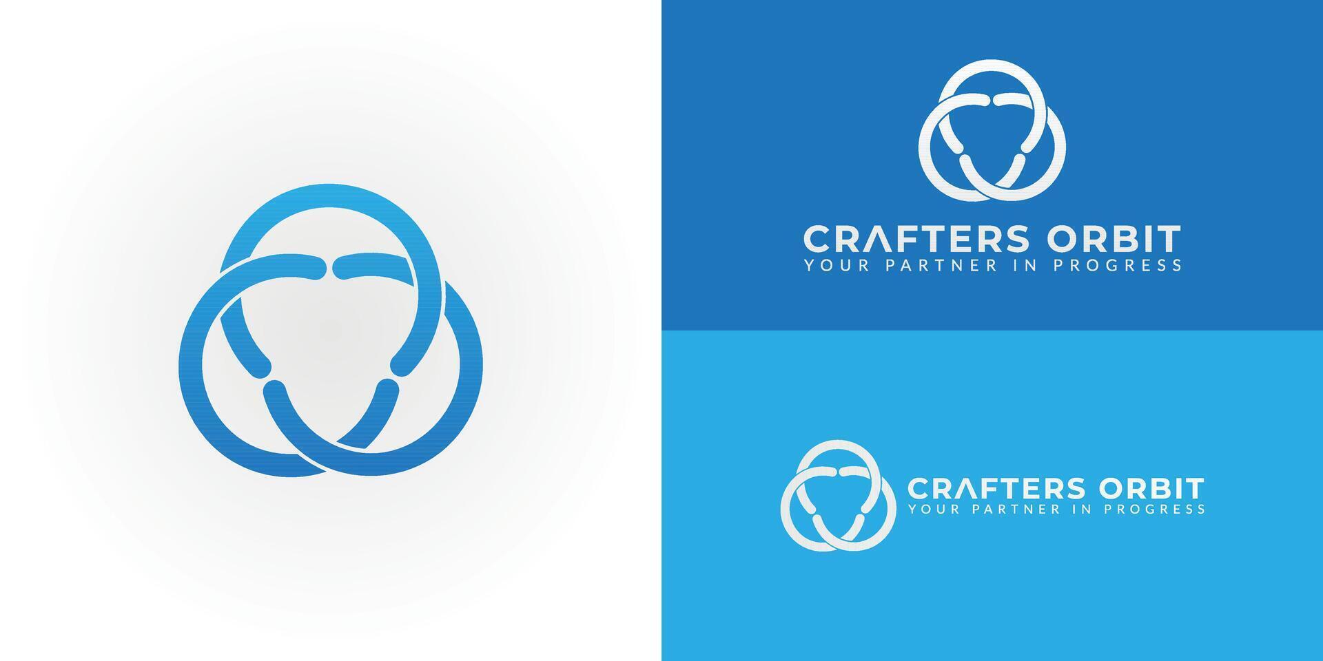 The logo consists of three interlinked circular shapes, symbolizing the essence of collaboration for Business Consulting. This design represents unity, shared goals, and the power of teamwork. vector