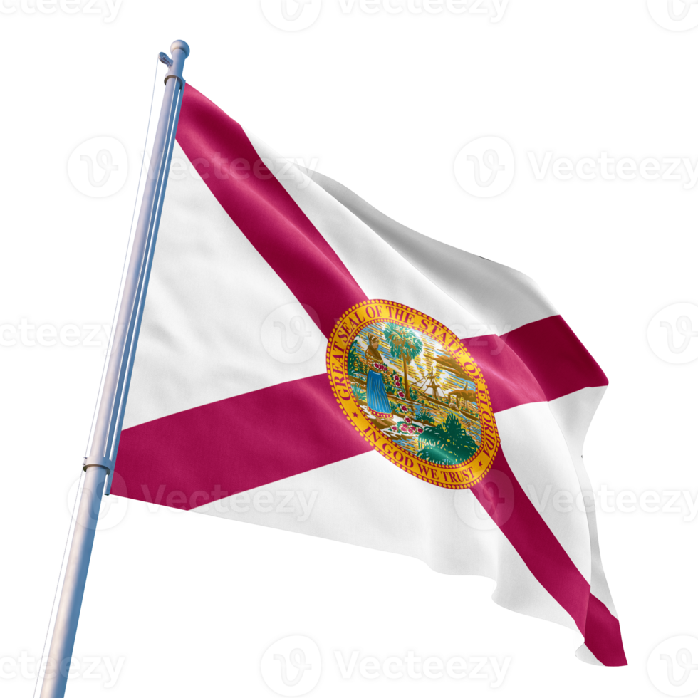 The florida flag is flying in the wind png
