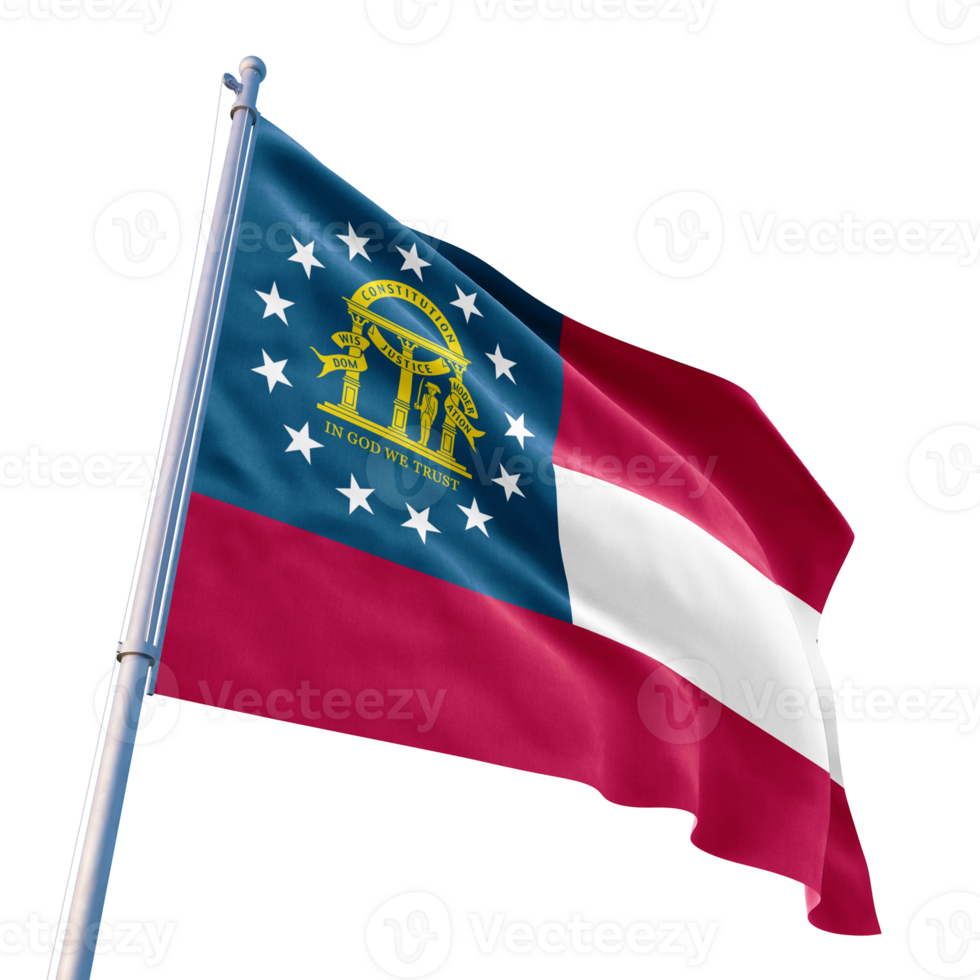 The flag of georgia is flying in the wind png