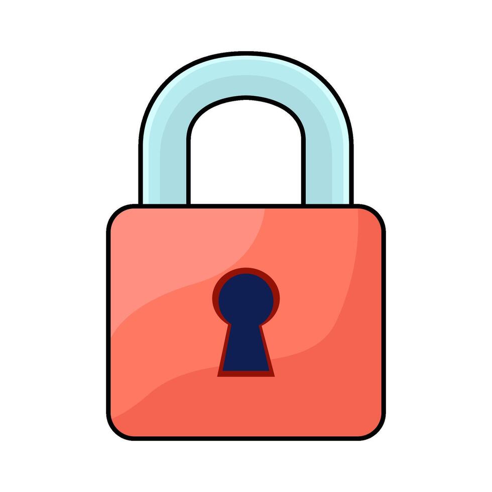 illustration of Red Lock vector
