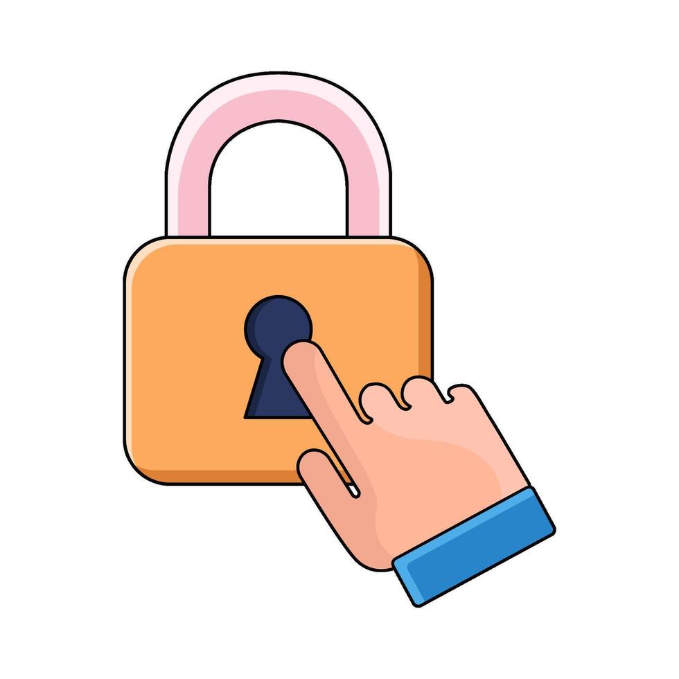 click lock to unlock vector