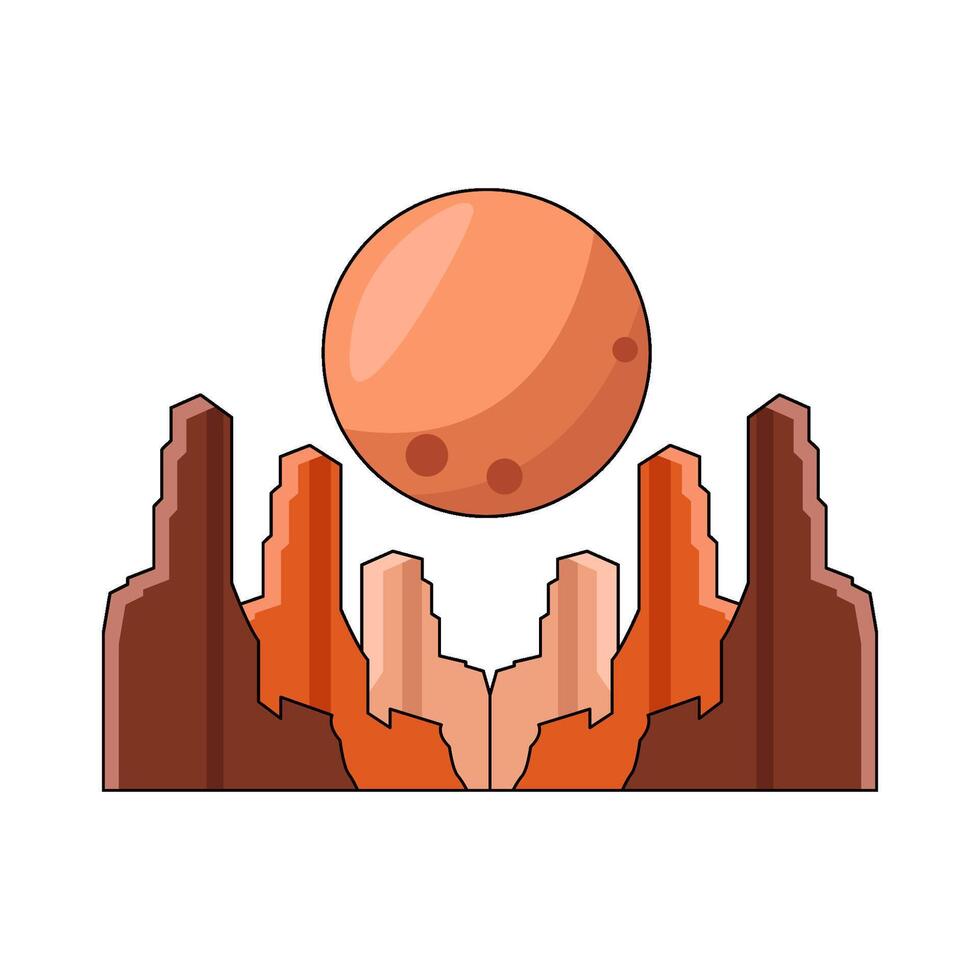 illustration of Canyon Mars vector