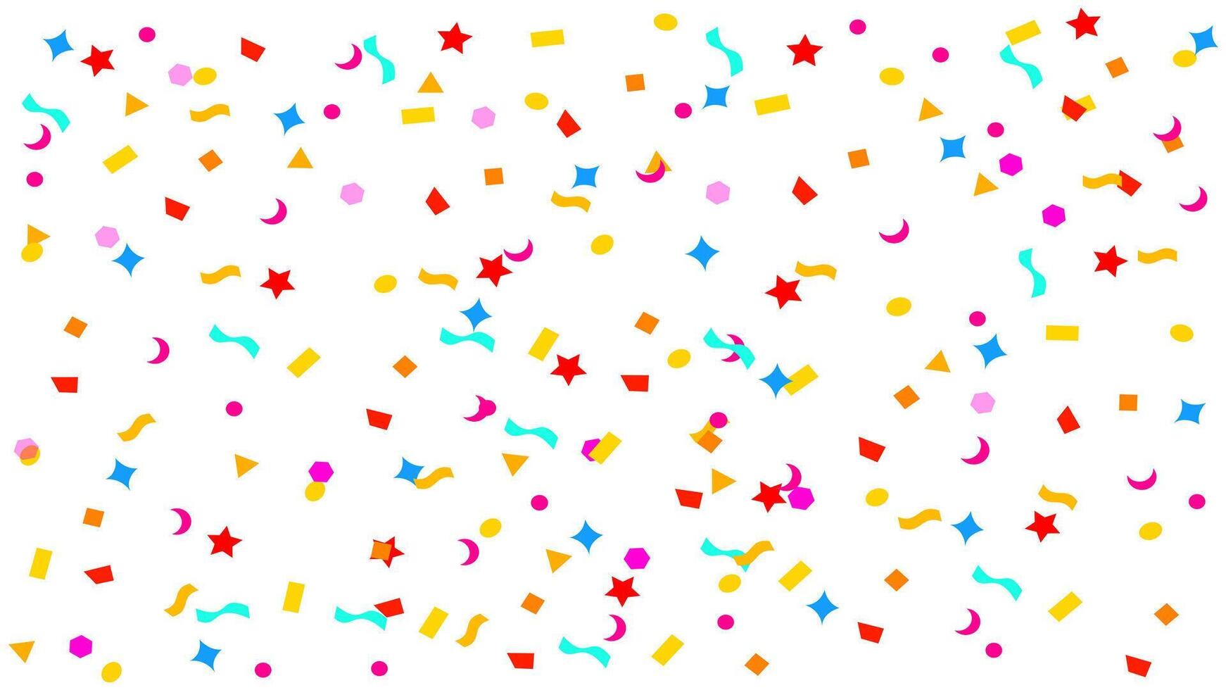 colorful simple party confetti flying isolated on white, star ribbon confetti glitter, geometric stars and ribbons explosion for invitation card new year, christmas, anniversary celebration background vector