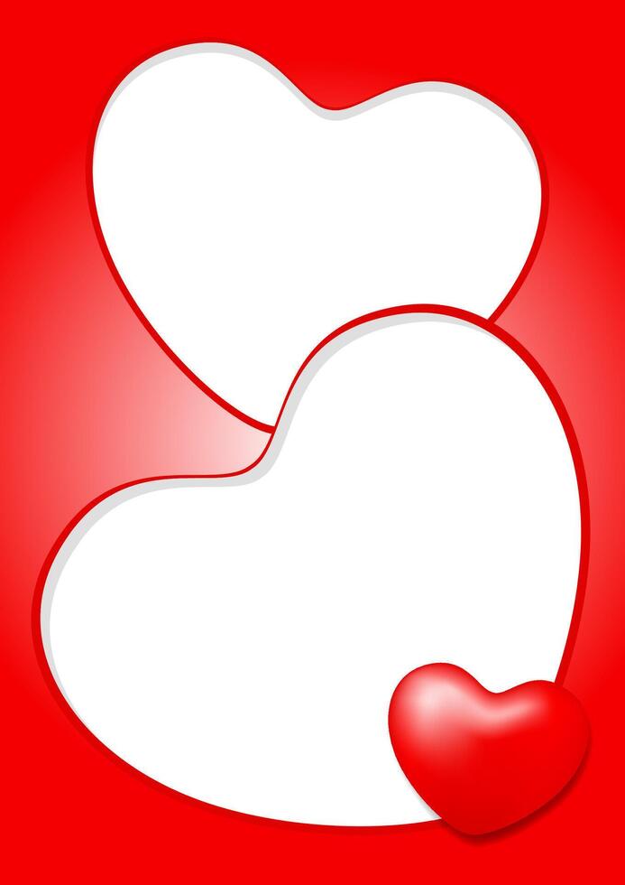 template banner frame with heart shape white colors for valentine love card background, red frame blank for valentine copy space, red banner frame valentines with element heart shape decoration vector