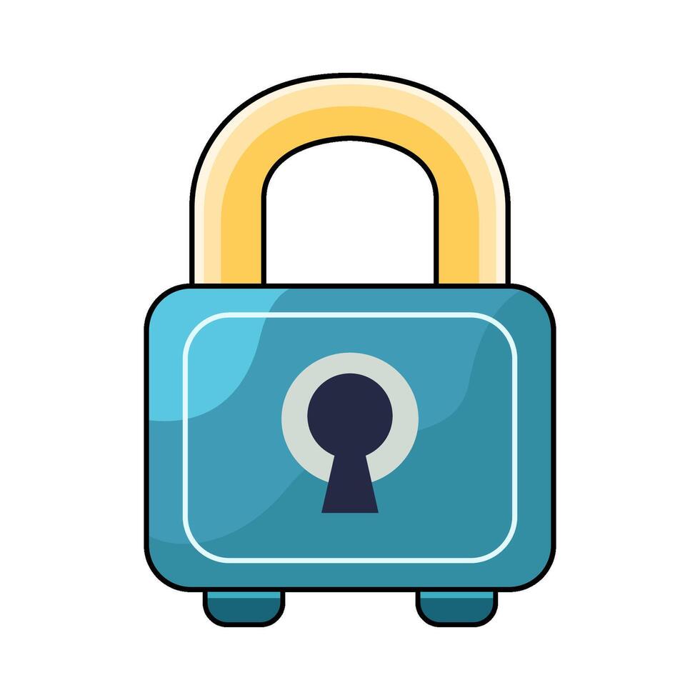 illustration of safe lock vector