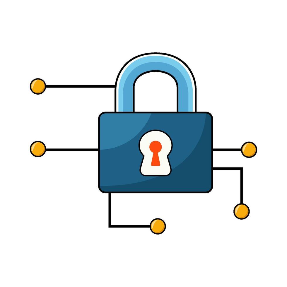 Digital lock illustration vector