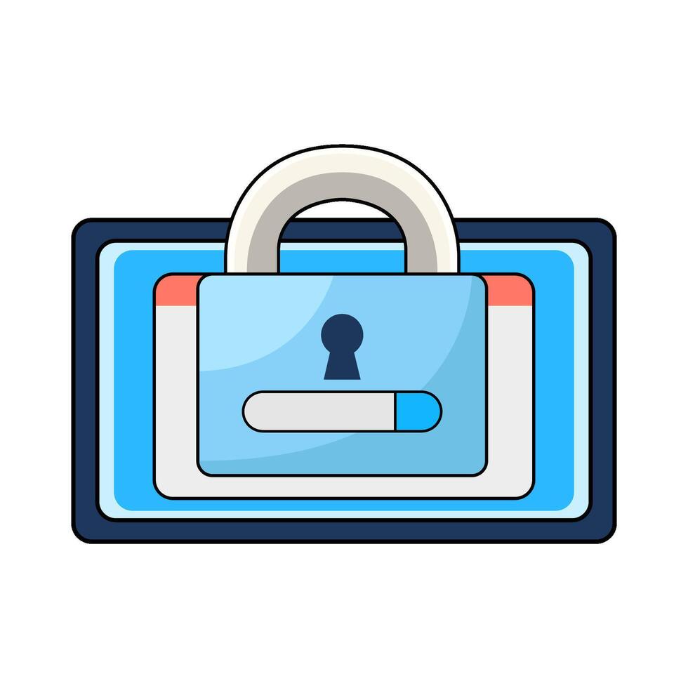 illustration of Two Factor Lock vector