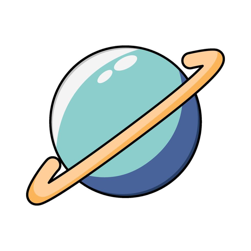 illustration of planet with ring vector