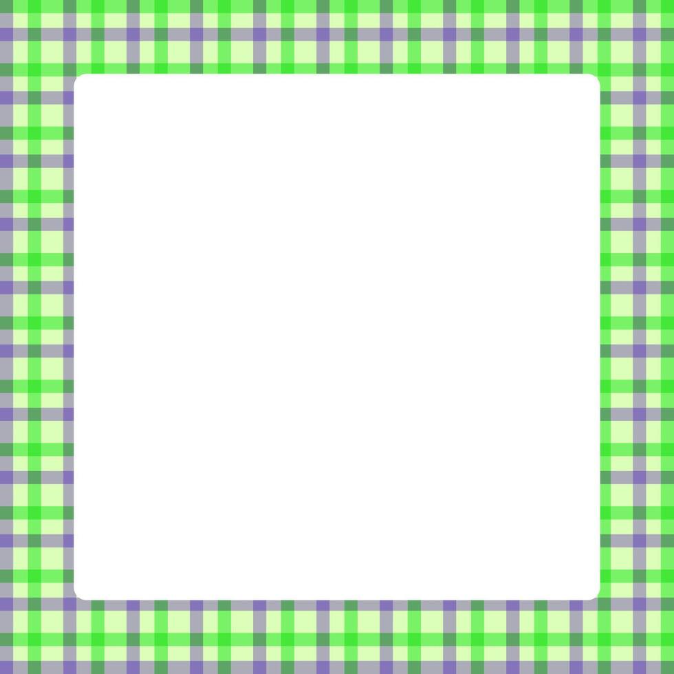 tartan square frame, green plaid tartan pastel for banner, plaid frame for advertising background, copy space vector