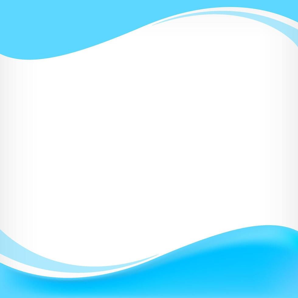 wave border frame light blue for banner background, square frame for banner advertising background, copy space vector