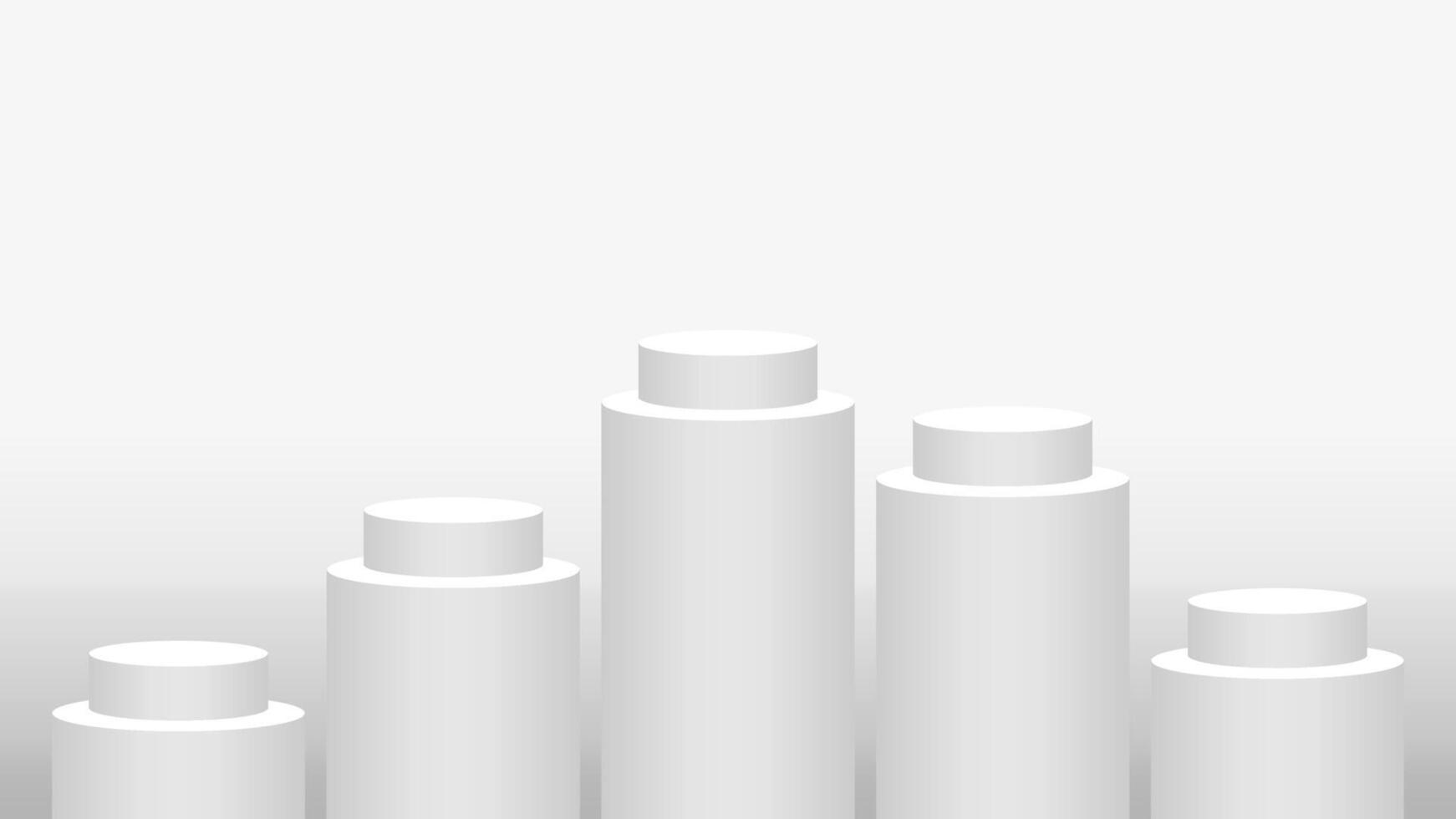 pedestal cylinder circle for display show, podium circle stage white vector