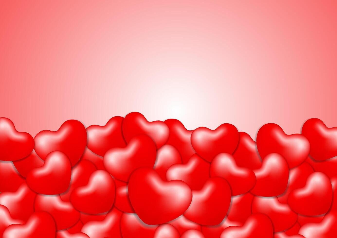 many hearts shape red color on soft pink red background for copy space valentines love card, wallpaper heart shapes red, background of card love for valentine beautiful, banner template for valentines vector