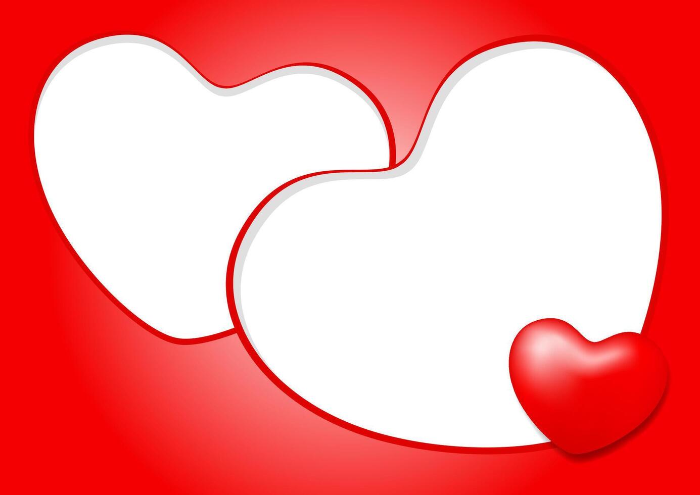 template banner frame with heart shape white colors for valentine love card background, red frame blank for valentine copy space, red banner frame valentines with element heart shapes decoration vector