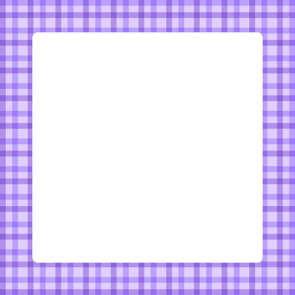 purple tartan square frame, purple plaid tartan pastel soft for banner, plaid frame for advertising background, copy space vector