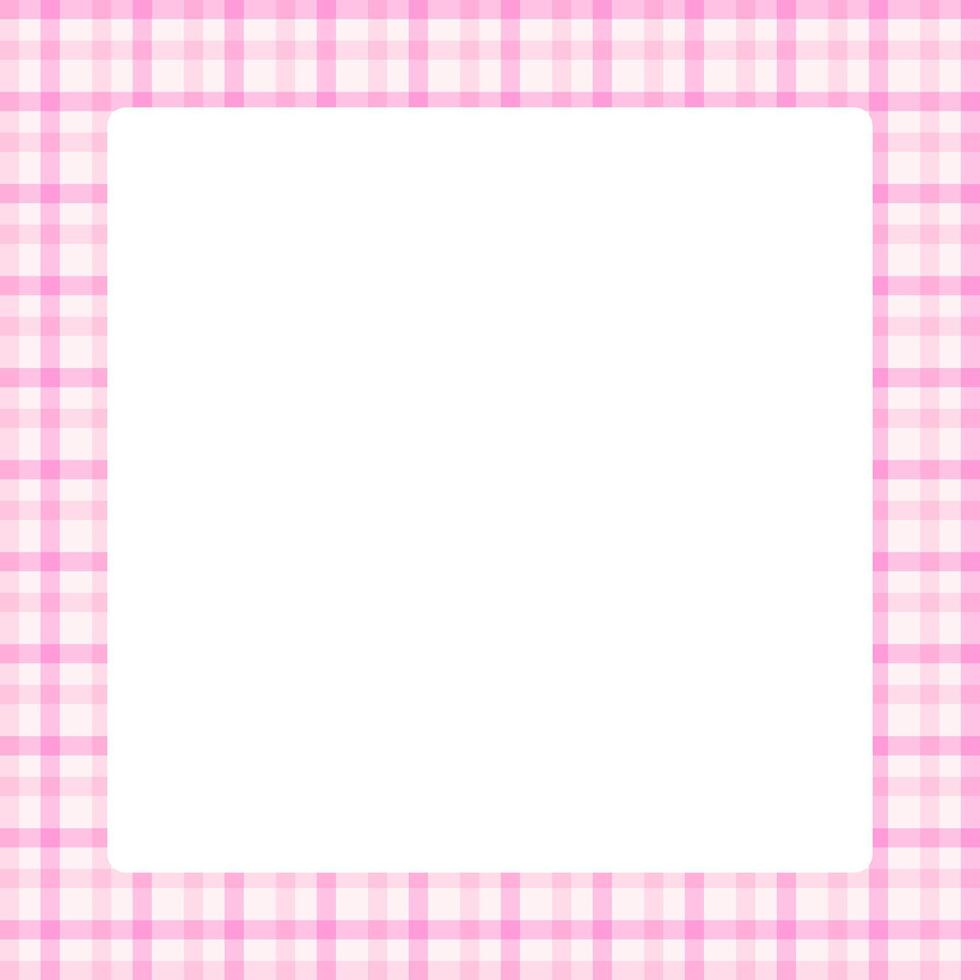 tartan square frame, pink plaid tartan pastel soft for banner, plaid frame for advertising background, copy space vector