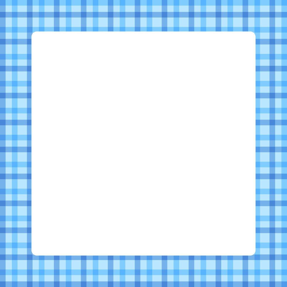 tartan square frame, blue plaid tartan pastel soft for banner, plaid frame for advertising background, copy space vector
