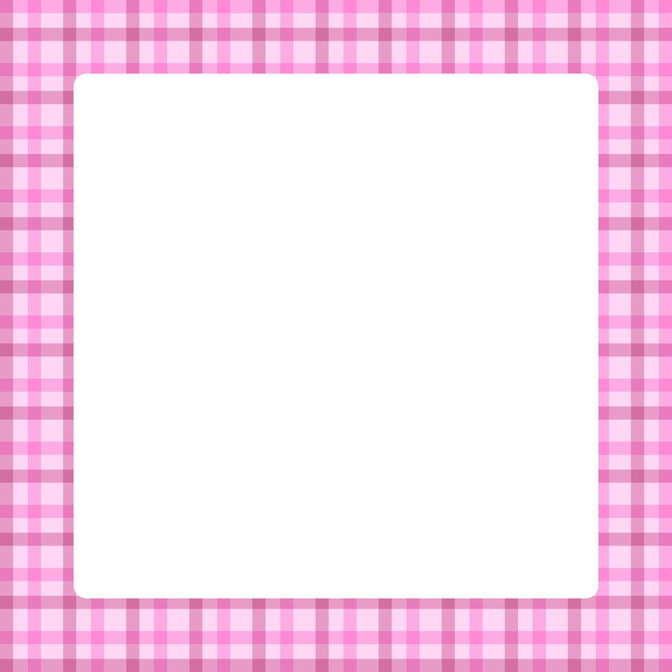 tartan square frame, pink plaid tartan pastel for banner, plaid frame for advertising background, copy space vector