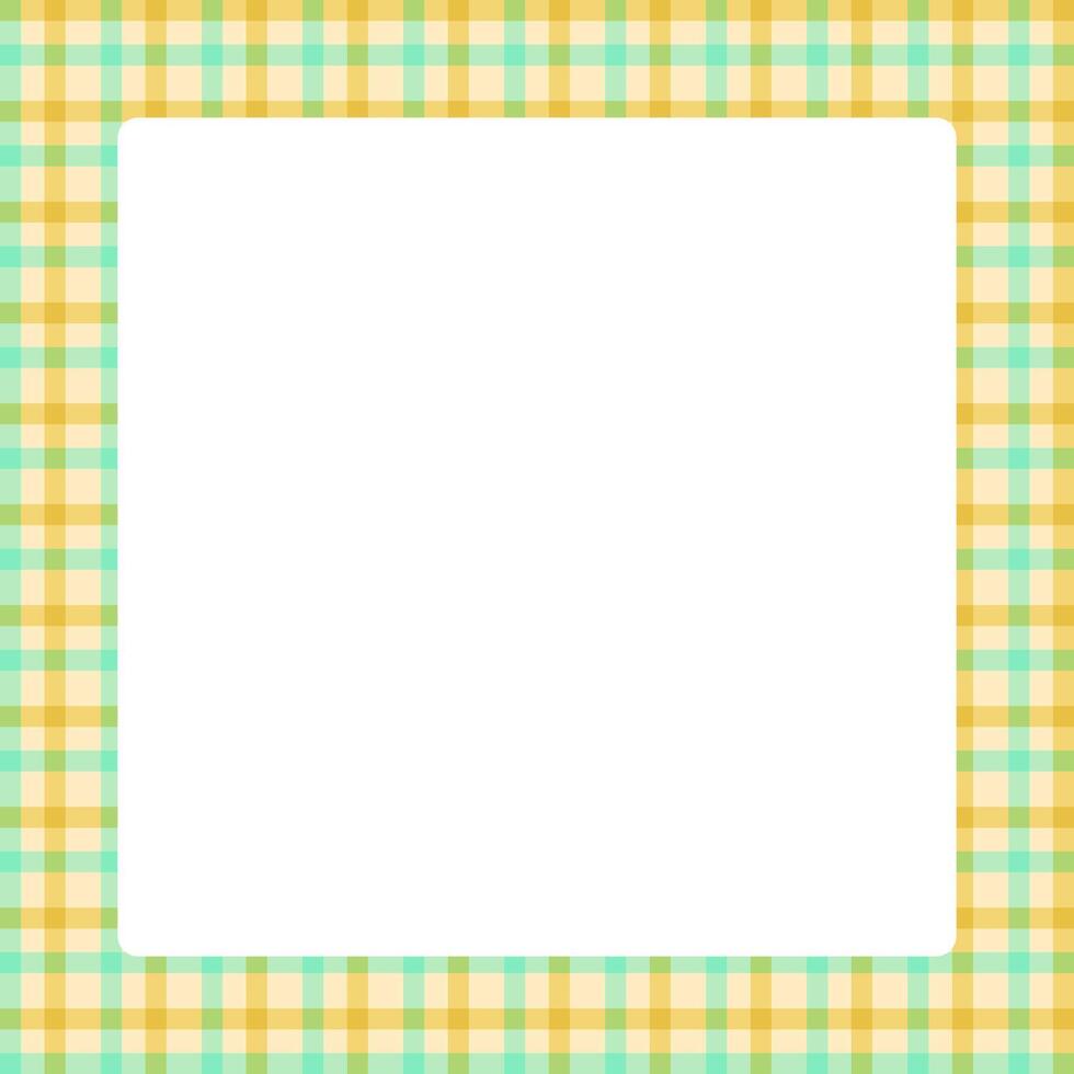 tartan square frame, yellow plaid tartan pastel soft for banner, plaid frame for advertising background, copy space vector