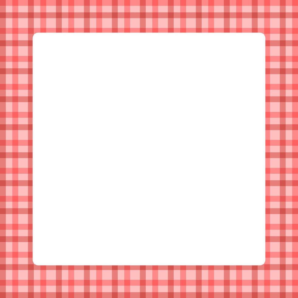 tartan square frame, red plaid tartan pastel soft for banner, plaid frame for advertising background, copy space vector