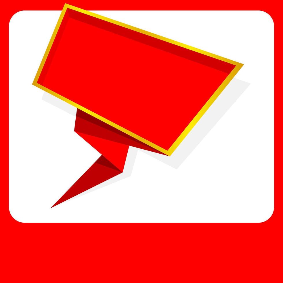 banner red blank, red frame banner template flat lay fashion style, red frame square empty copy space for advertising banner hot sales promotion special sale discount on media social online vector