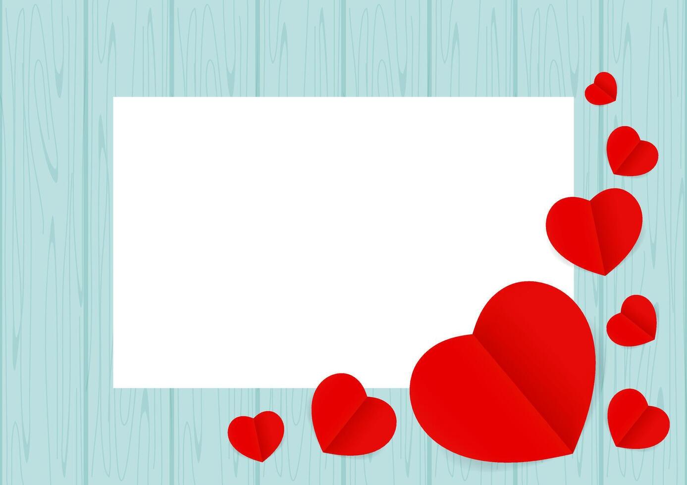 red hearts shape on blue wood pastel color soft for banner background copy space white paper, many heart shape on wall wooden blue, red heart shaped on wood for love card, heart shape symbolizes love vector