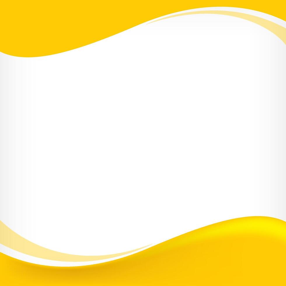 wave border frame yellow for banner background, square frame for banner advertising background, copy space vector