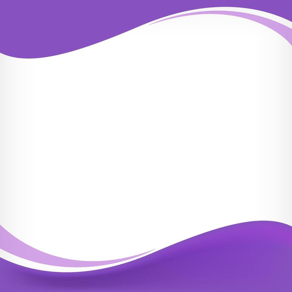 wave border frame purple for banner background, square frame for banner advertising and background, copy space vector