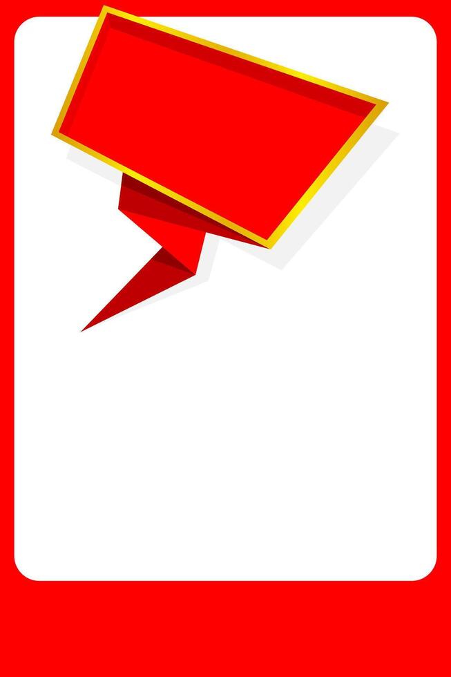 banner red blank, red color frame banner template flat lay fashion style, red frame square empty copy space for advertising banner hot sales promotion special sale discount on media social online vector