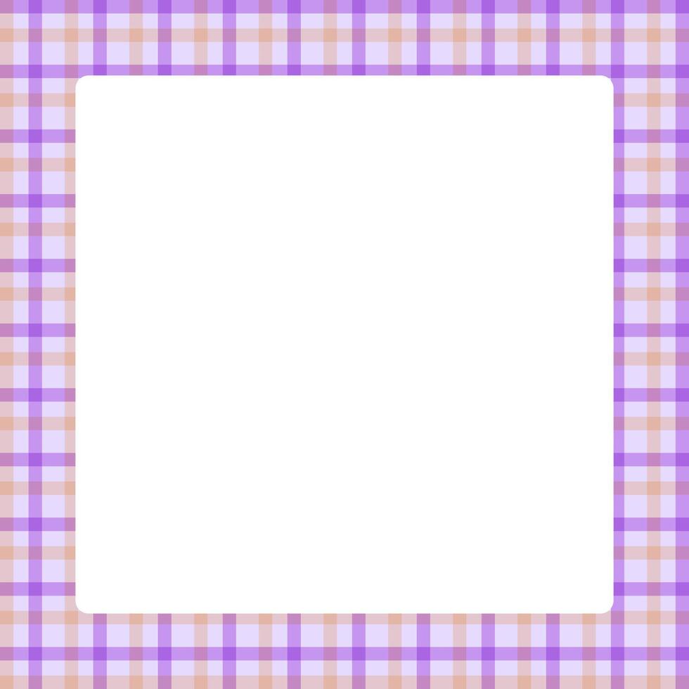 tartan square frame, purple plaid tartan pastel soft for banner, plaid frame for advertising background, copy space vector