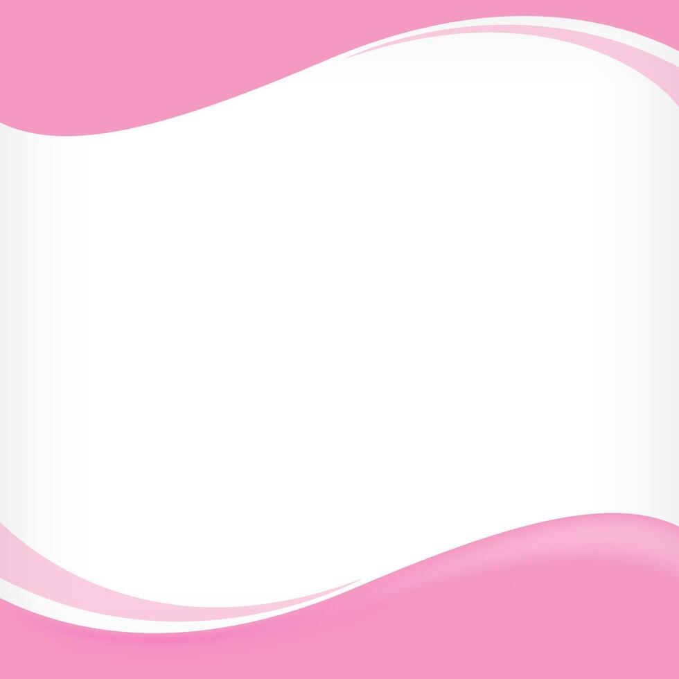 wave border frame pink soft for banner background, square frame for banner advertising background, copy space vector